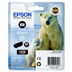 Epson T26114010 INK 26 CLARIA PH Black Original